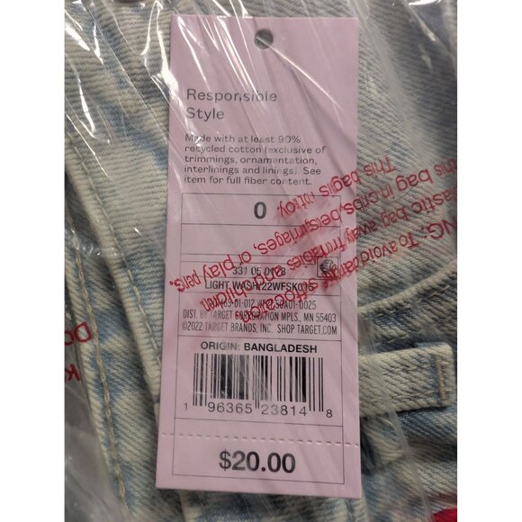 Wild Fable Women's Mini Skirt Low-Rise Denim Light Wash Size 0 - Picture 3 of 3